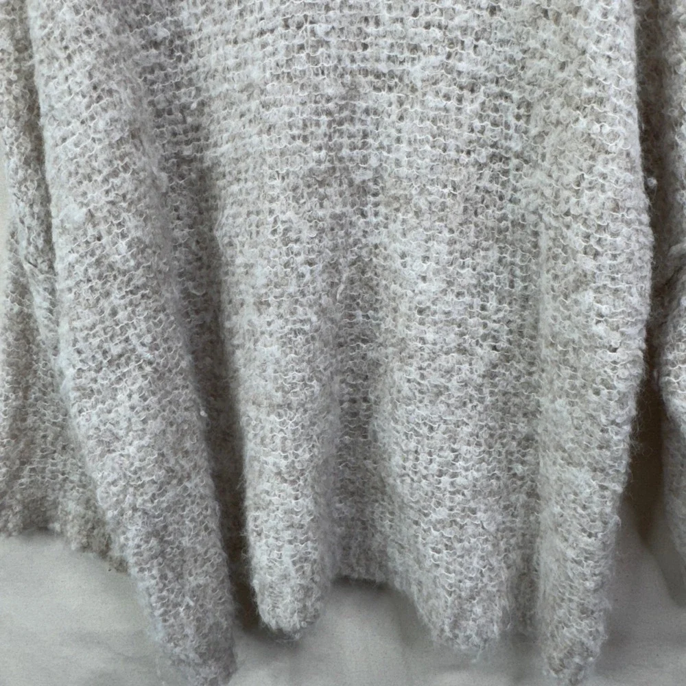 Free‎ People Alpaca Blend Turtleneck Sweater M Beige Oversized Boho Cozy Knit